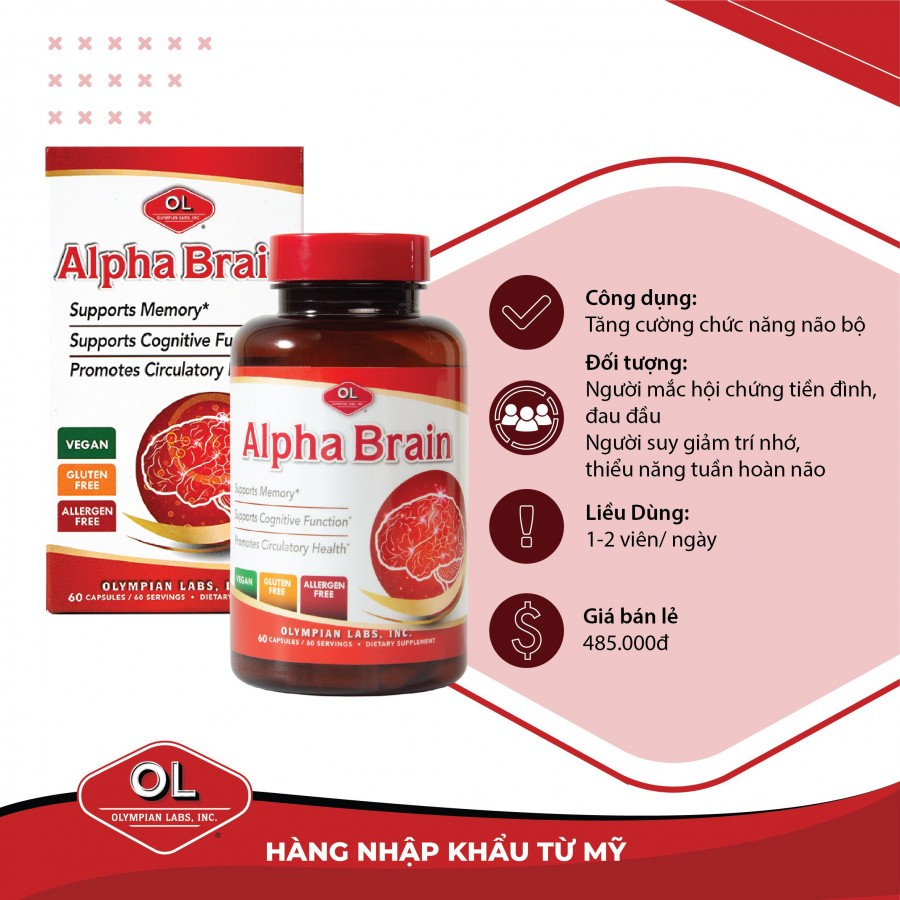 Alpha Brain - Viên uống bổ não, hỗ trợ tuần hoàn não
