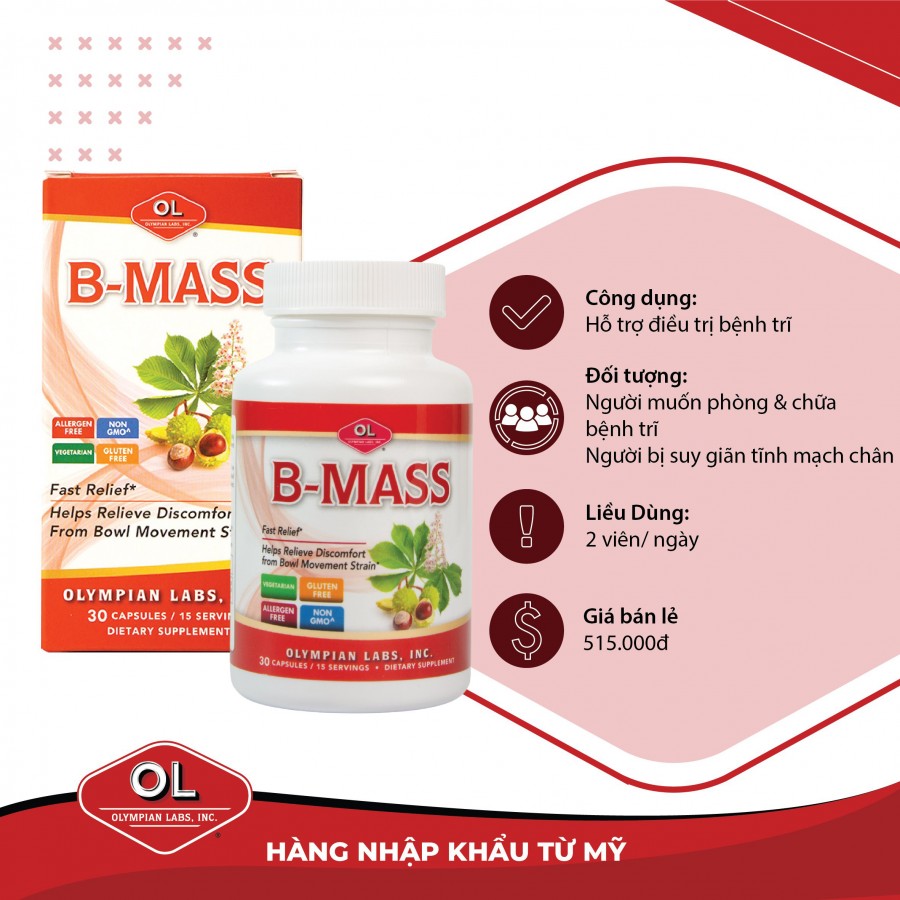 B-Mass – Hỗ trợ điều trị nguyên nhân và các triệu chứng bệnh trĩ