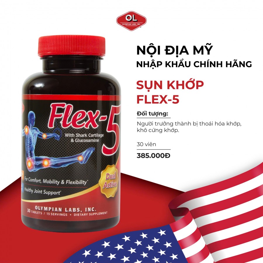 Flex-5 – Hỗ trợ giảm viêm và tái tạo sụn khớp