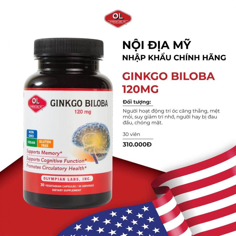 Ginkgo Biloba 120mg - Viên uống bổ não