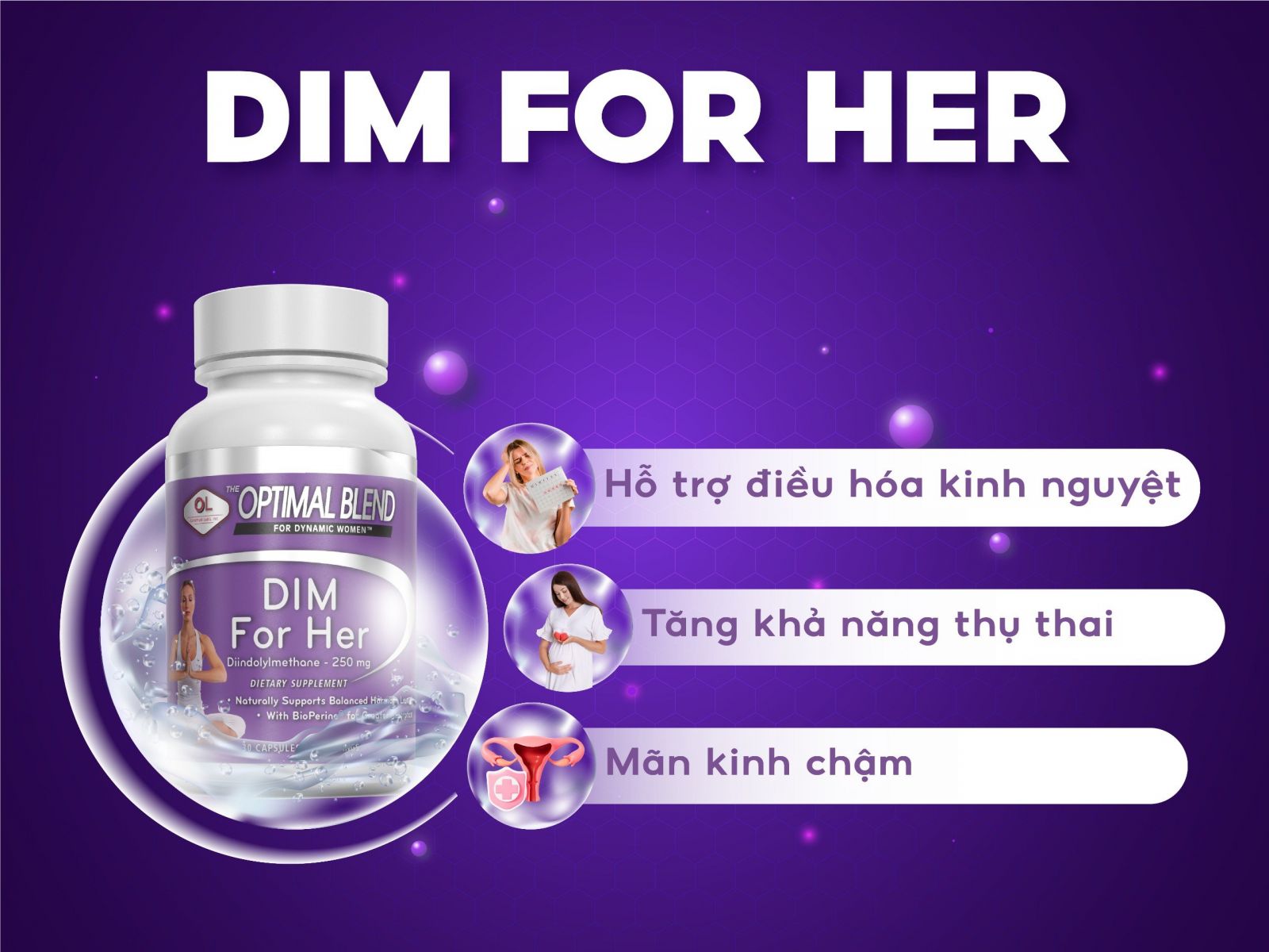 Dim For Her 30 viên - Hỗ trợ cân bằng nội tiết tố nữ